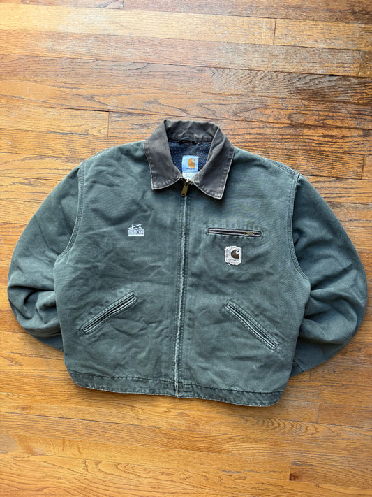Faded Olive Green Carhartt Detroit Jacket - Large