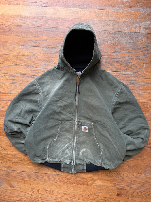Faded Olive Green Carhartt Active Jacket - Boxy Large