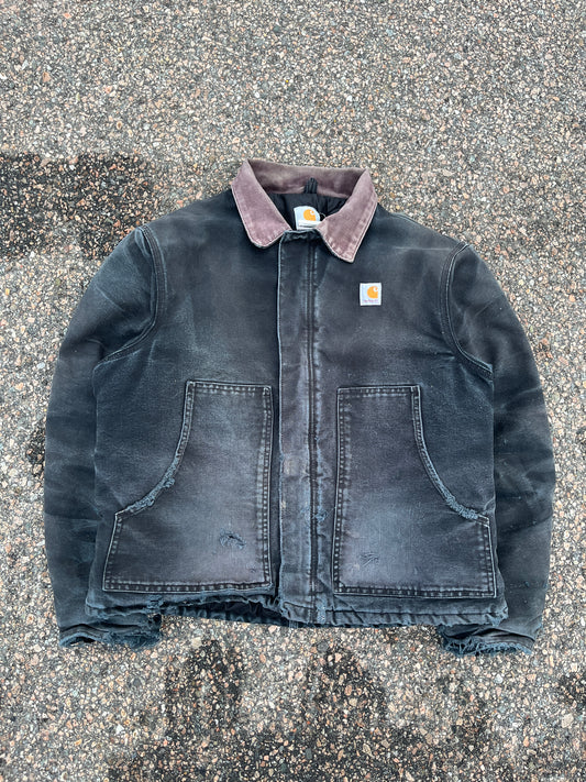 Faded n Distressed Black Carhartt Arctic Jacket - Boxy Medium