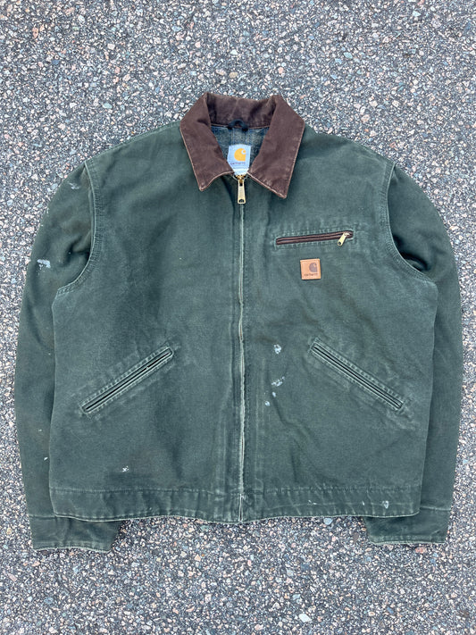 Faded Olive Green Carhartt Detroit Jacket - Medium