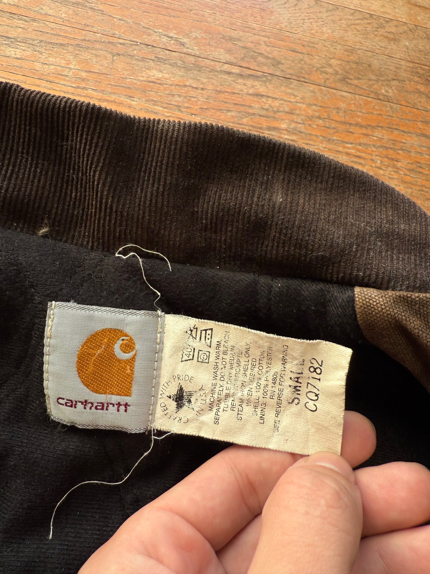 Faded Chestnut Brown Cropped Carhartt Chore Jacket - Small