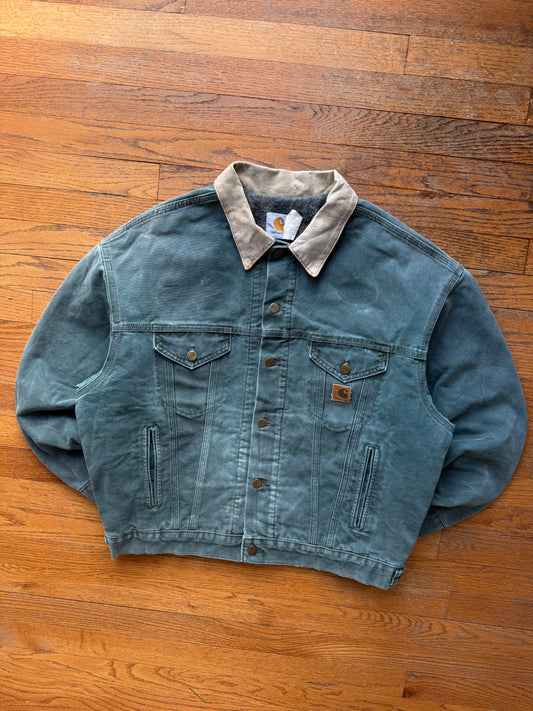 Faded Hunter Green Carhartt Trucker Jacket - Boxy Medium