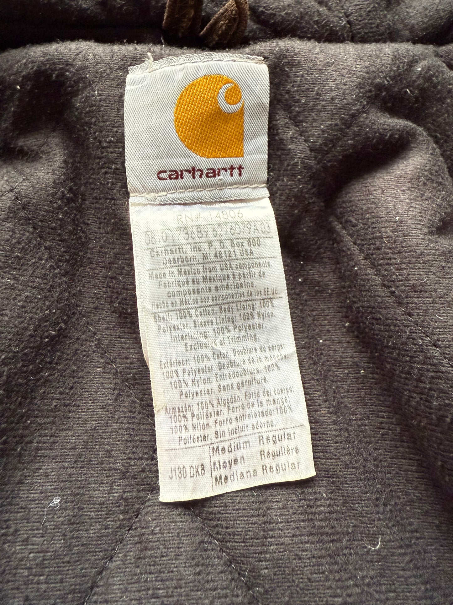 Faded Dark Brown Carhartt Active Jacket - Medium