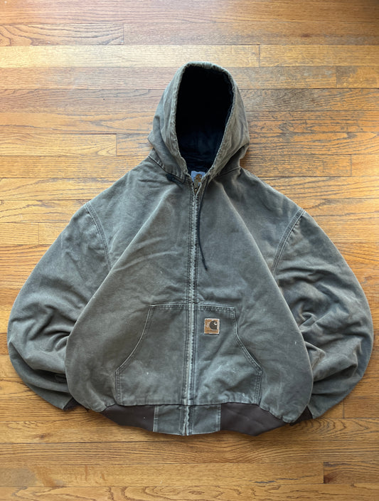 色あせたチェスナットブラウンのカーハート アクティブ ジャケット - ボックス 2XL