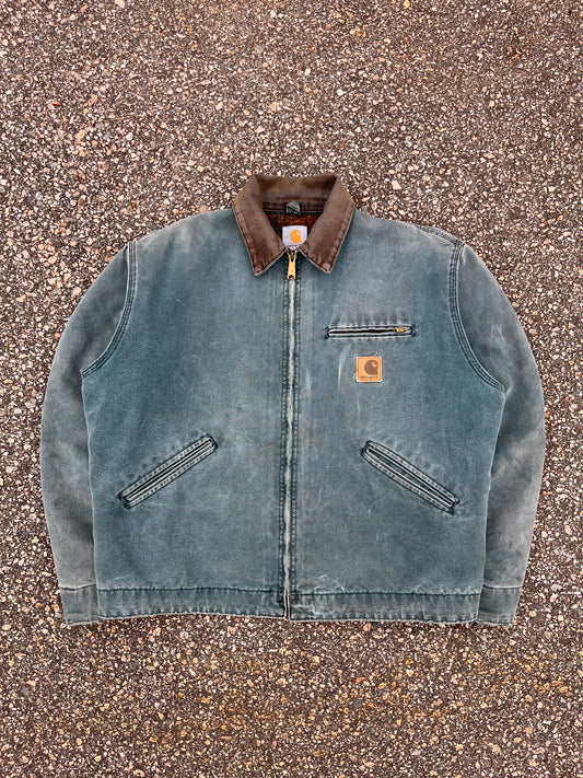 Faded Hunter Green Carhartt Detroit Jacket - Boxy M-L