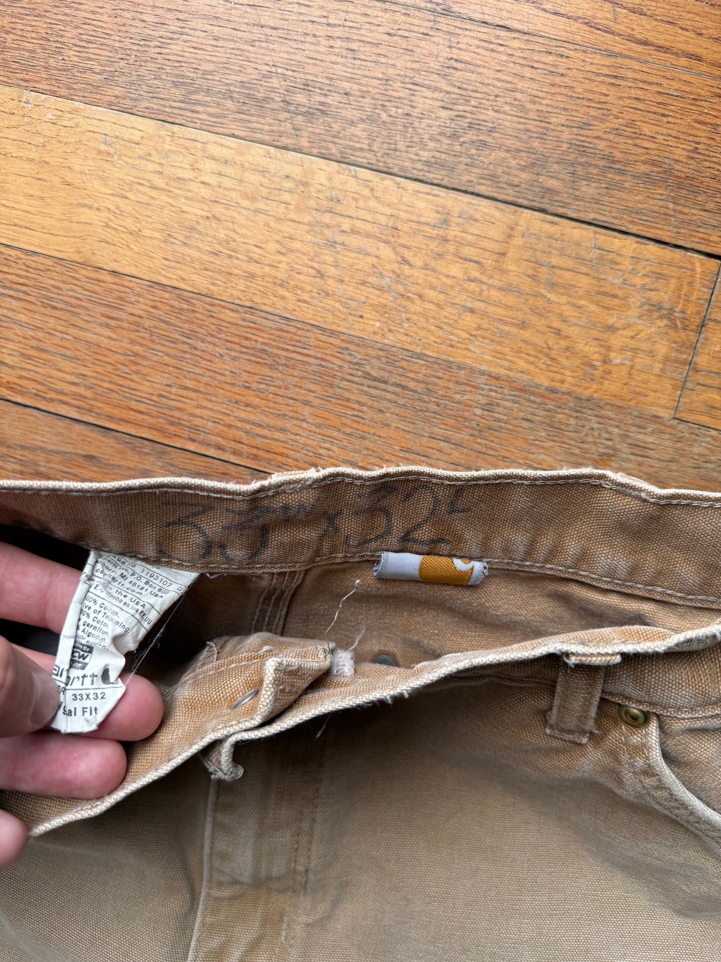 Faded Brown Carhartt Double Knee Pants - 30 x 29