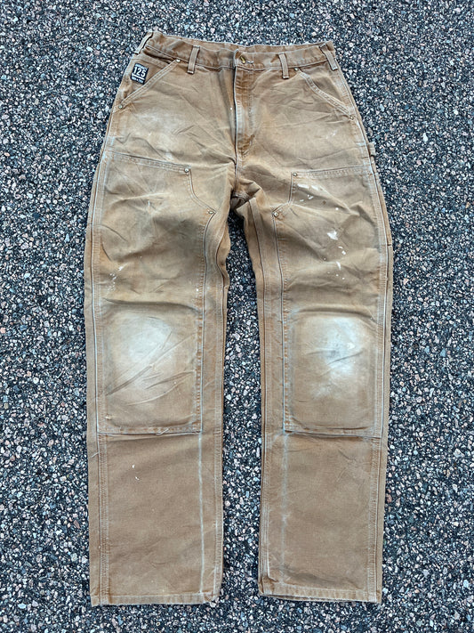 Faded Tan Carhartt Double Knee Pants - 32 x 33