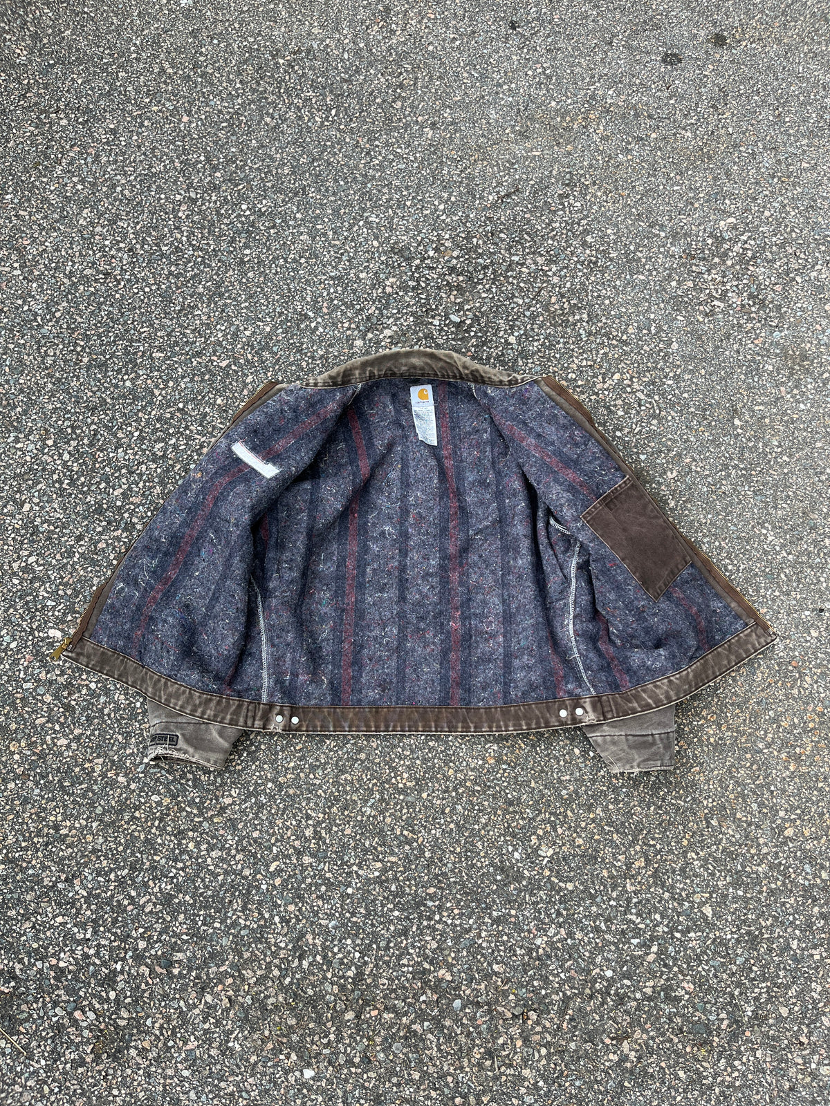 褪色棕色 Carhartt 底特律夹克 ~ 宽松大号