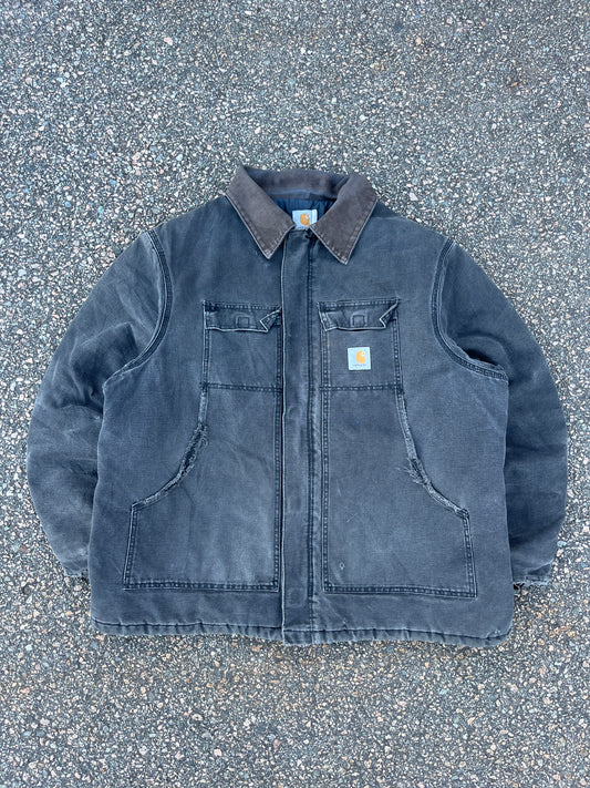 Faded n Distressed Black Carhartt Arctic Style Jacket - Boxy XL-2XL