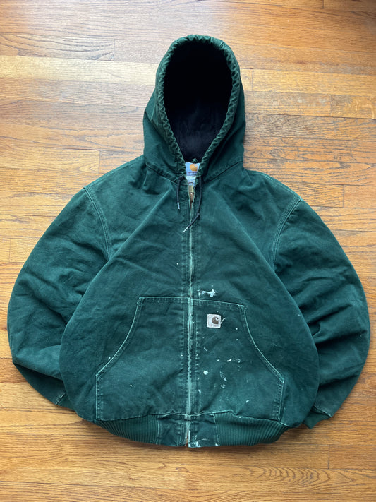 フェードスプルースグリーンカーハートアクティブジャケット - L