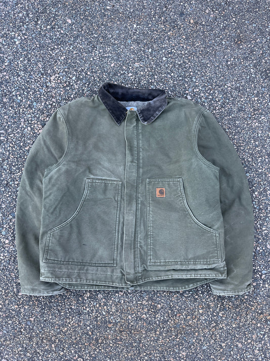 Faded Olive Green Carhartt Sherpa Lined Arctic Jacket - Fits M-L