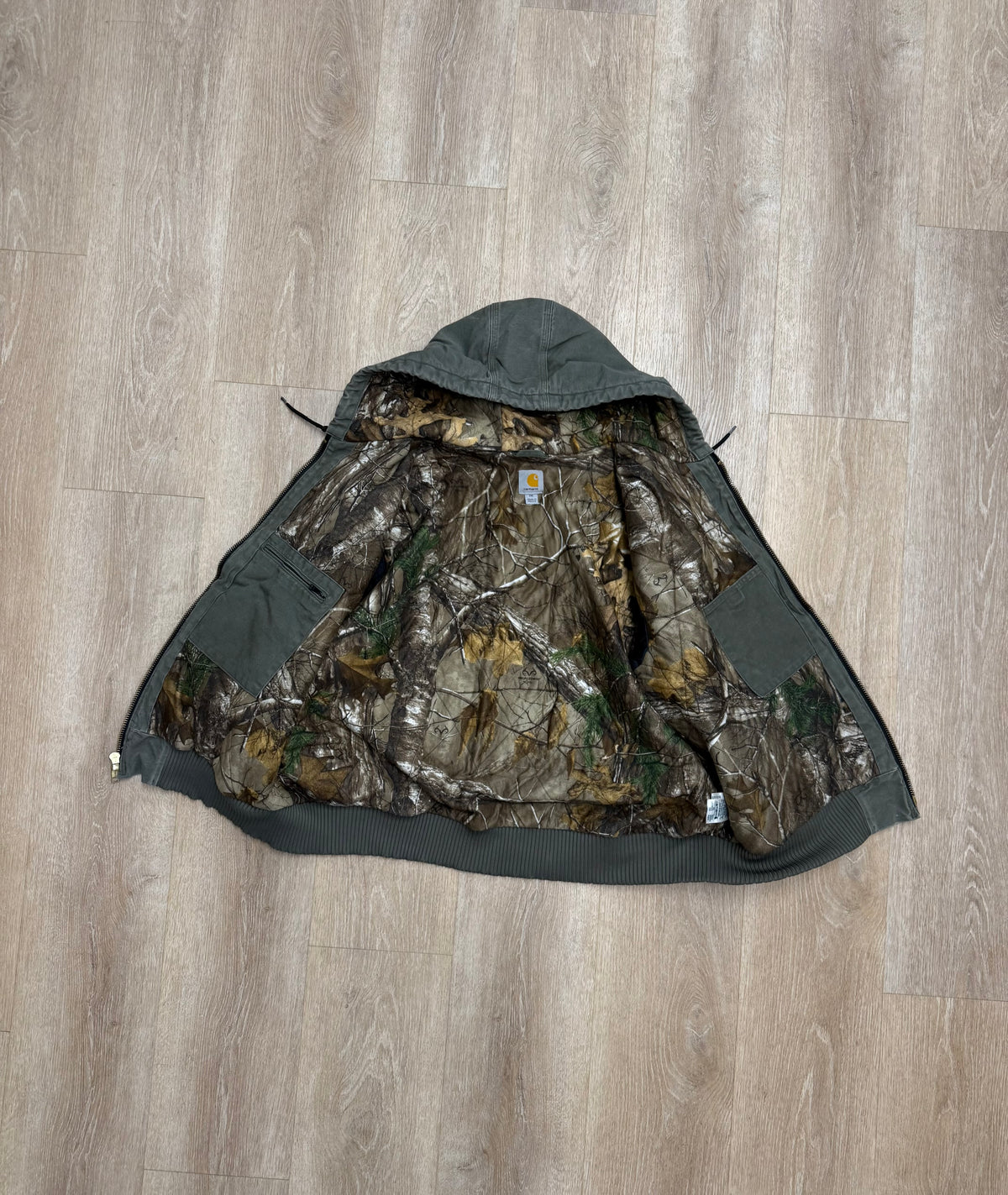 Faded Realtree Lined Olive Green Carhartt Active Jacket - 2XL