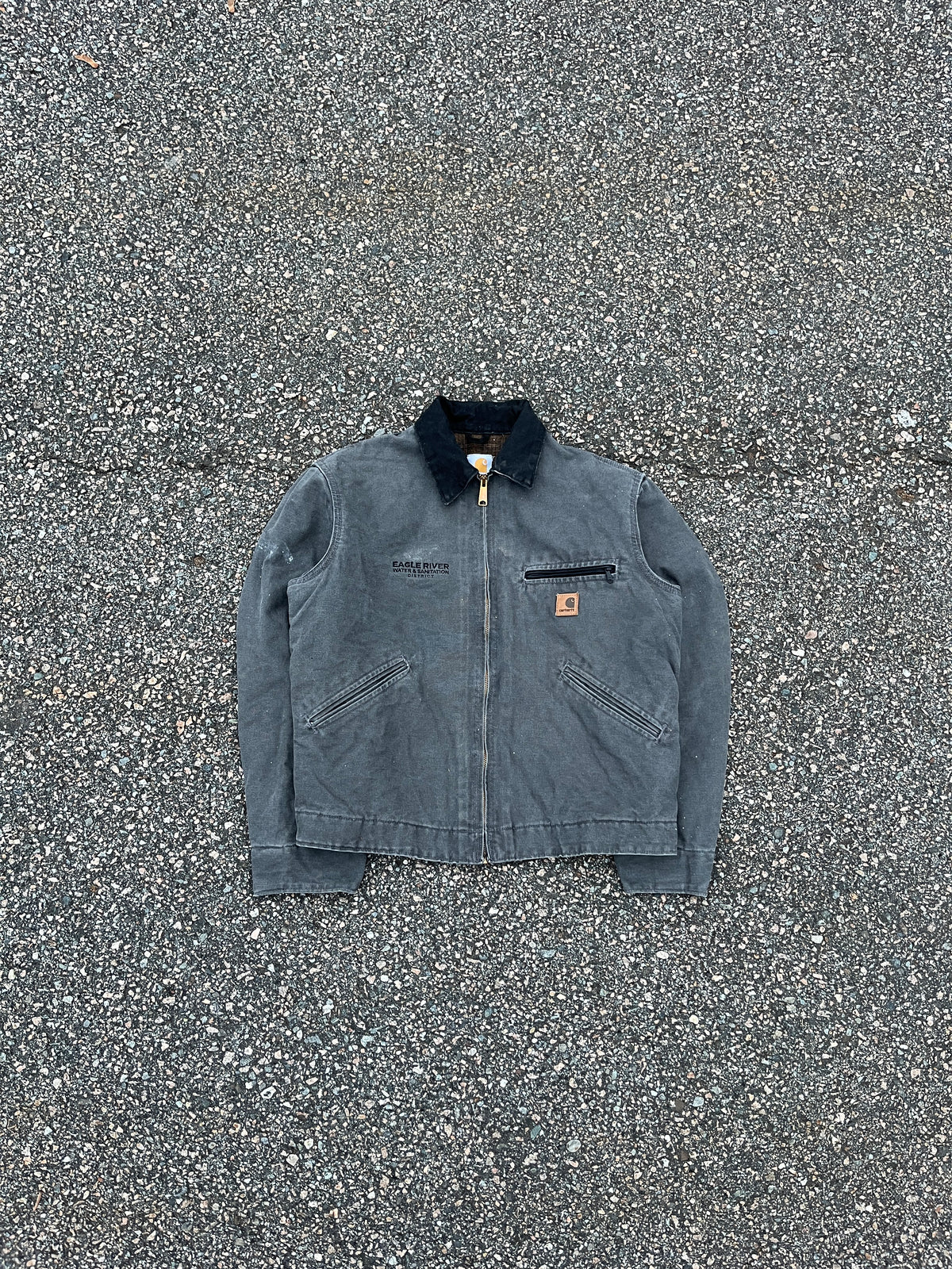 Faded Gravel Grey Carhartt Detroit Jacket - Medium