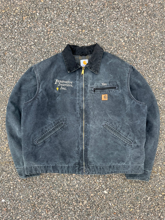 Faded Petrol Blue Carhartt Detroit Jacket - Boxy Large