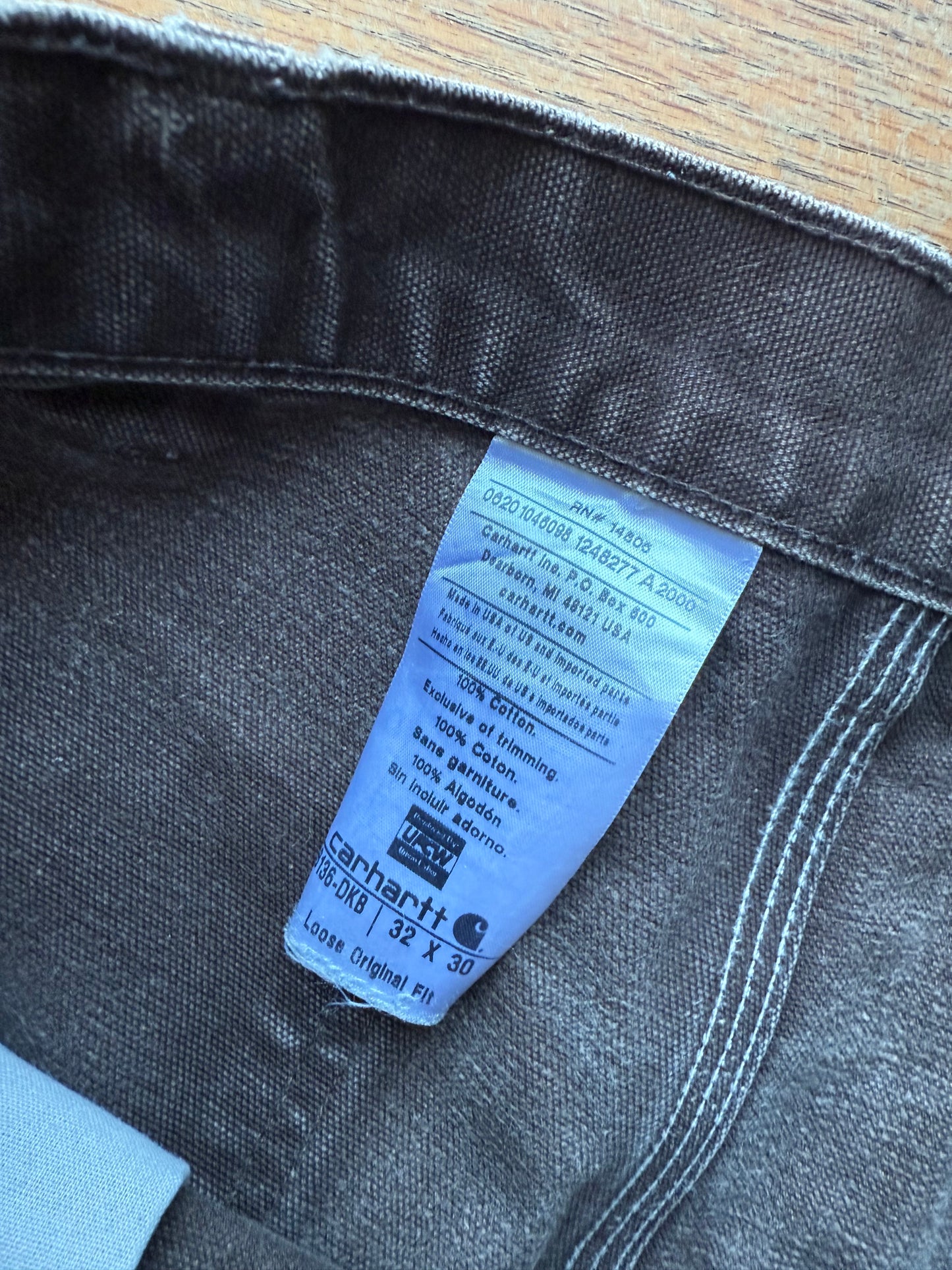 Faded Brown Carhartt Double Knee Pants - 31 x 28