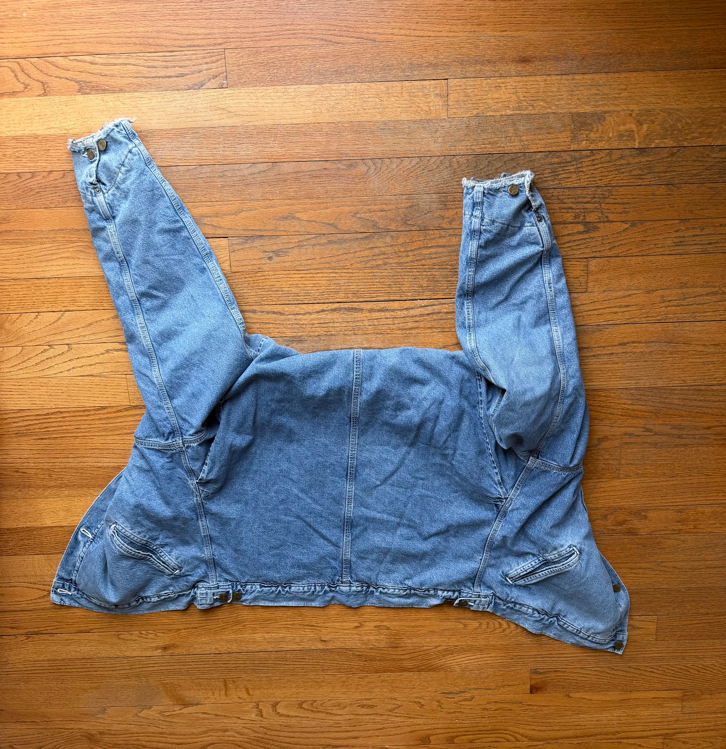 Faded Denim Southwest Aztec Lined Detroit Style Chore Jacket - Large