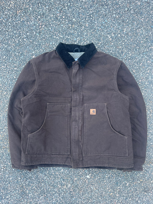 Faded Brown Carhartt Sherpa Lined Arctic Jacket - Large