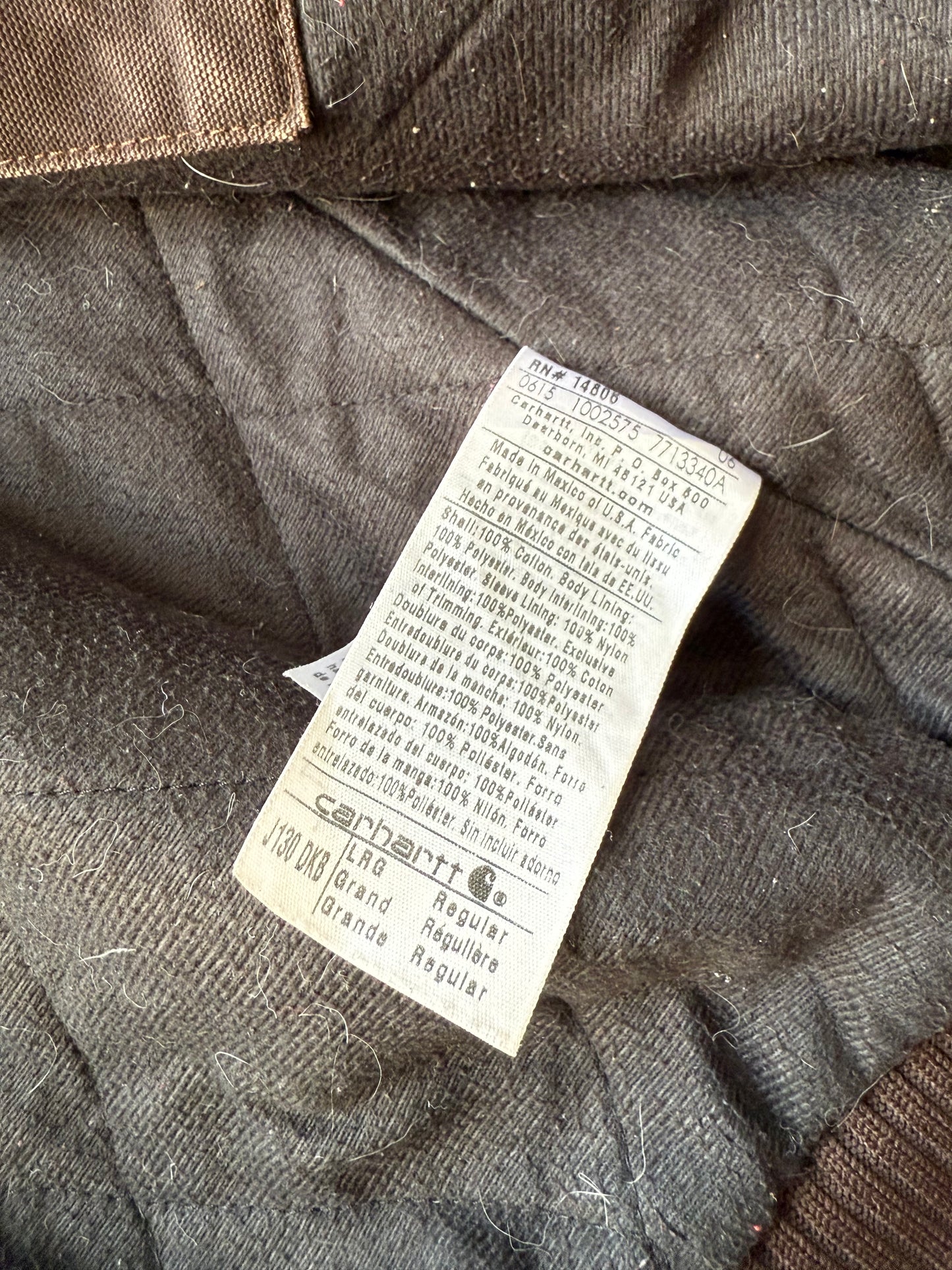 Faded Dark Brown Carhartt Active Jacket - Large