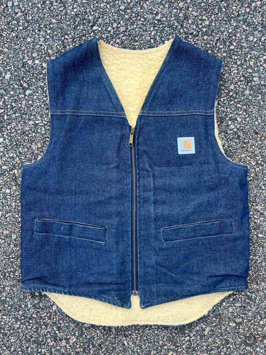 80年代風フェードデニム カーハート シェルパベスト - SMサイズ