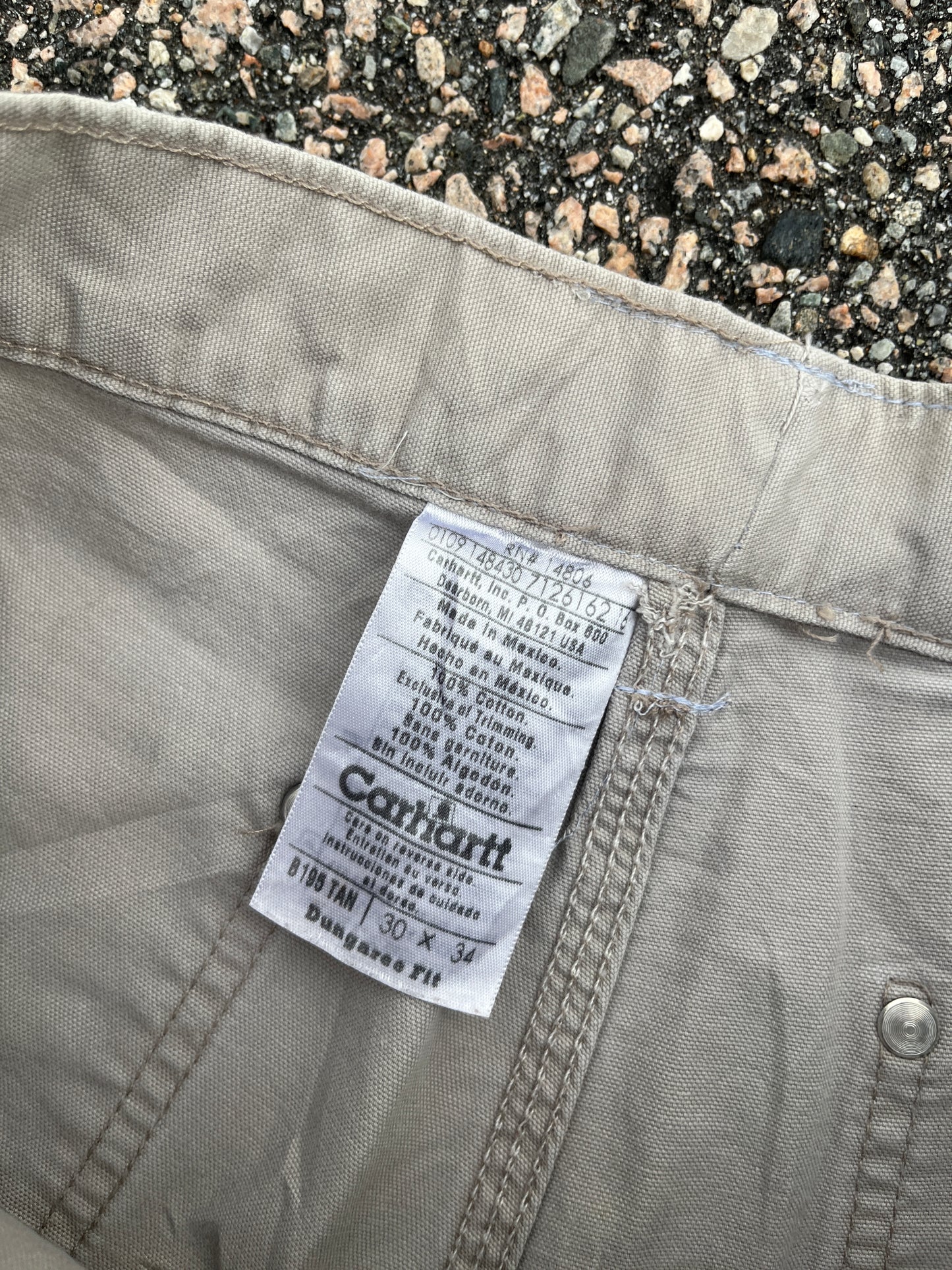 色あせたベージュのカーハート ダブルニーパンツ - 28 x 31.5