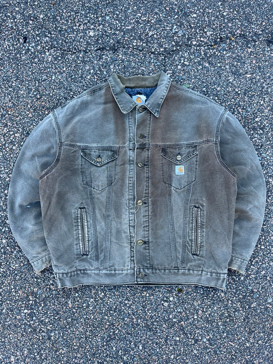 Faded Chestnut Brown Carhartt Trucker Jacket - XL