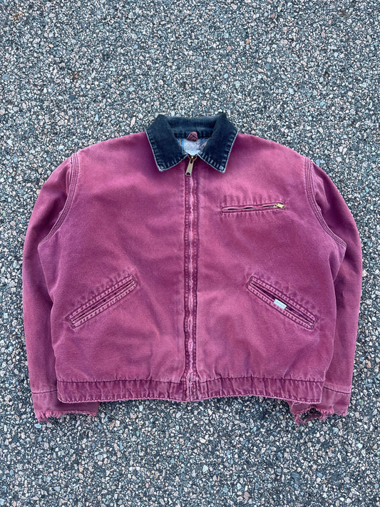 Faded Redwood Aztec Lined Carhartt Detroit Jacket - Medium