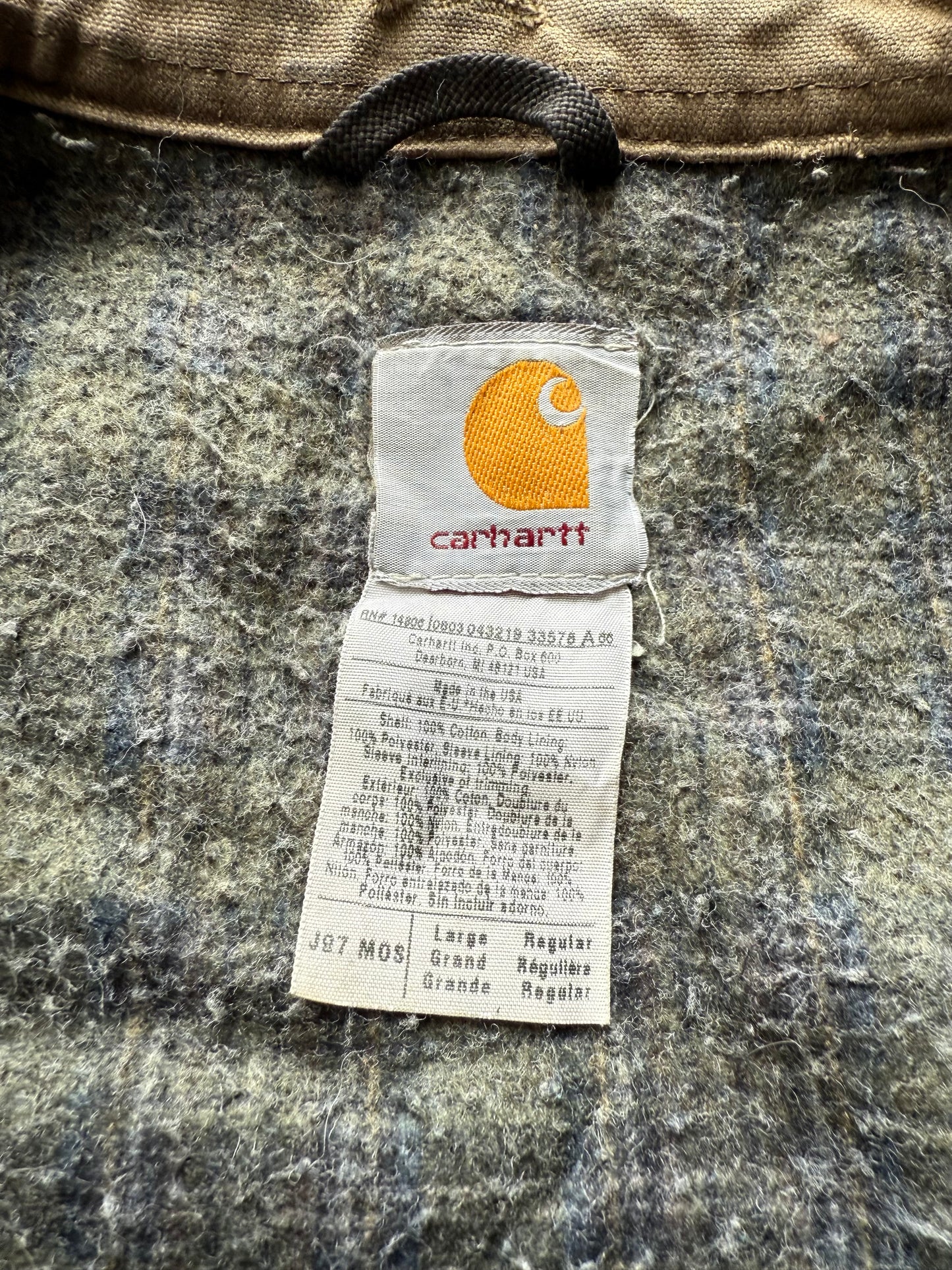 Faded Olive Green Carhartt Detroit Jacket - Large