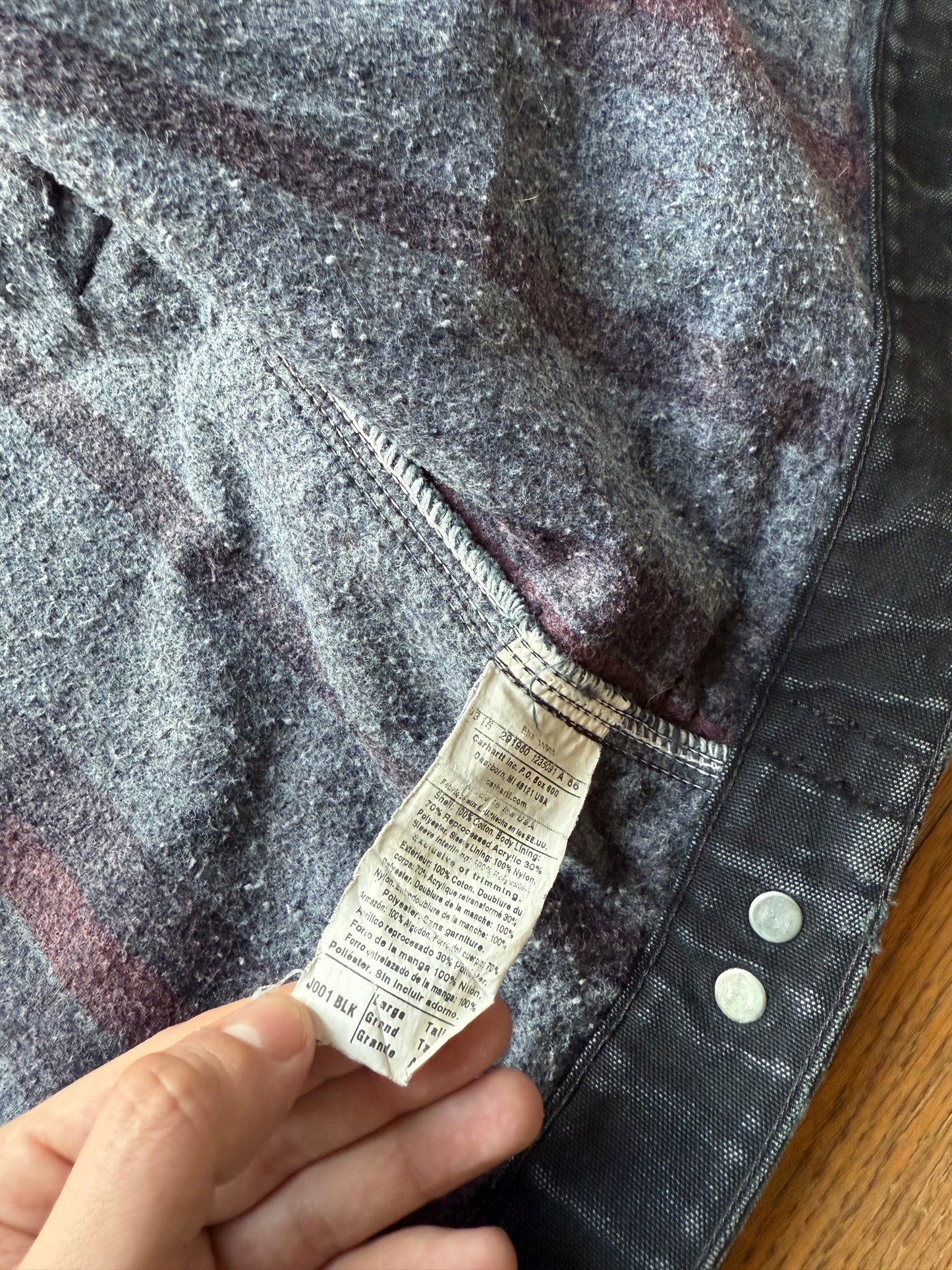 Faded Black Carhartt Detroit Jacket - Large Tall