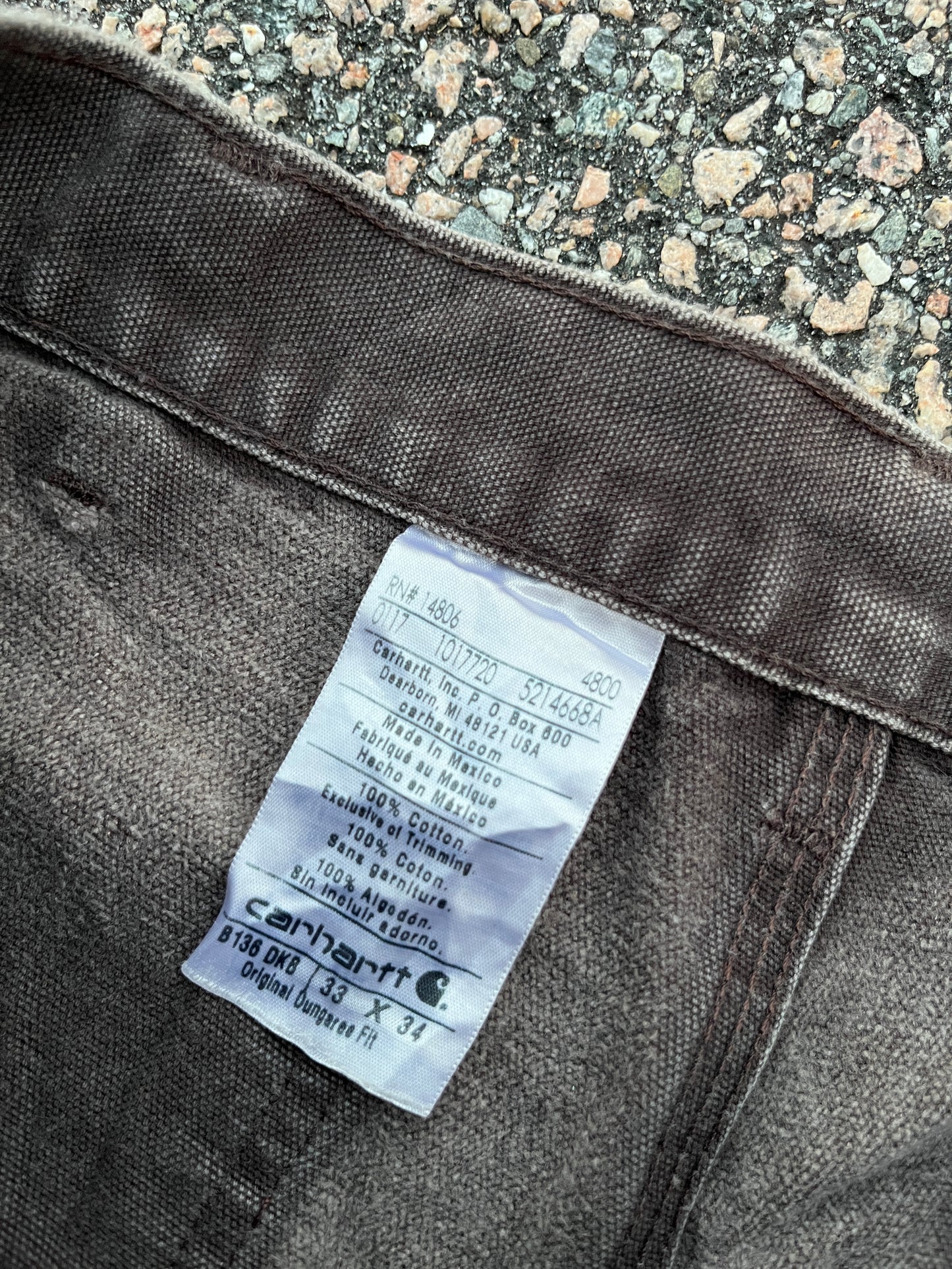 Faded Brown Carhartt Double Knee Pants - 32 x 31