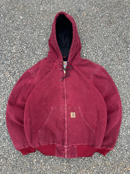 Faded Crimson Red Carhartt Active Jacket - Medium