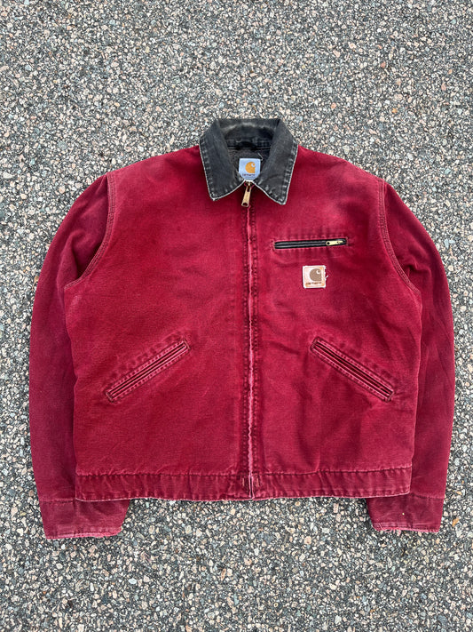 Faded Crimson Red Carhartt Detroit Jacket - Medium
