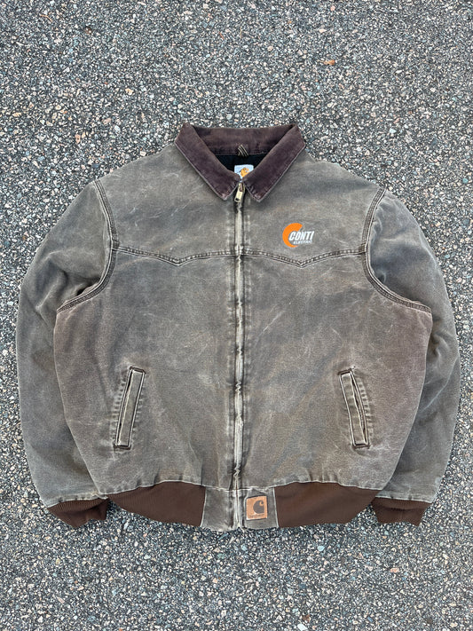 Faded Chestnut Brown Carhartt Santa Fe Jacket - Boxy XL-2XL