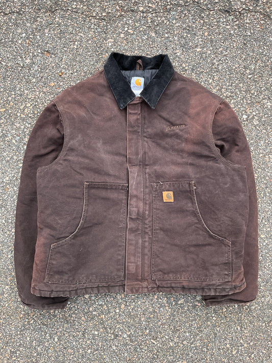 Faded Dark Brown Carhartt Arctic Jacket - Boxy Large