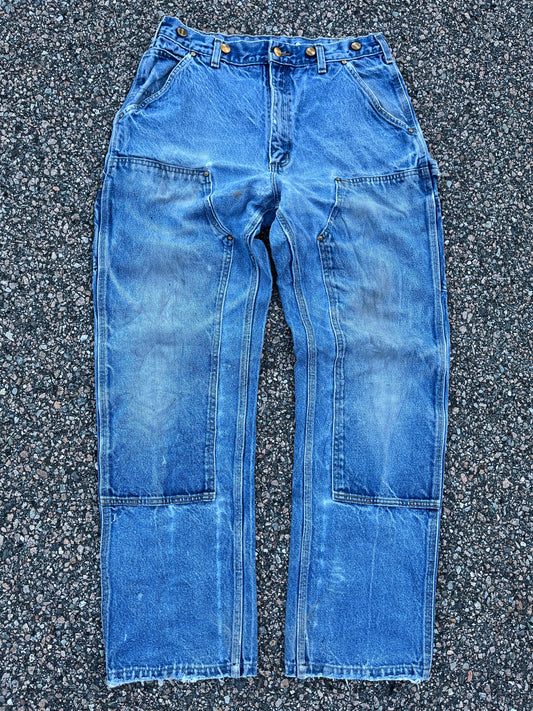 Faded Denim Carhartt Double Knee Pants - 32 x 31