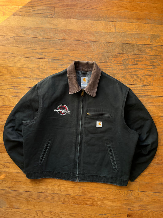 Faded Black Carhartt Detroit Jacket - Boxy L-XL