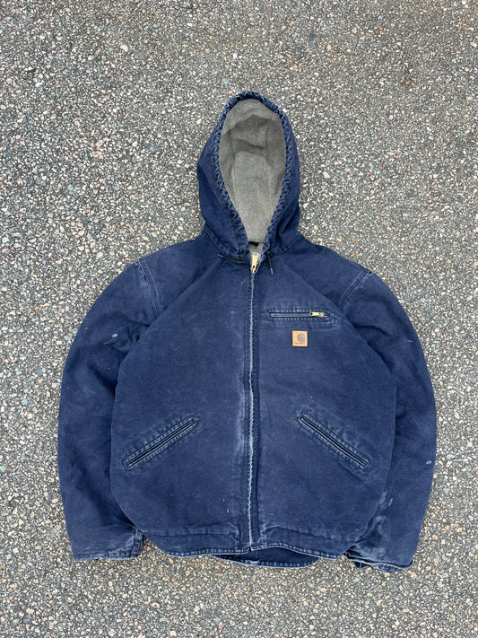 Faded Midnight Blue Carhartt Sherpa Lined Jacket - Large