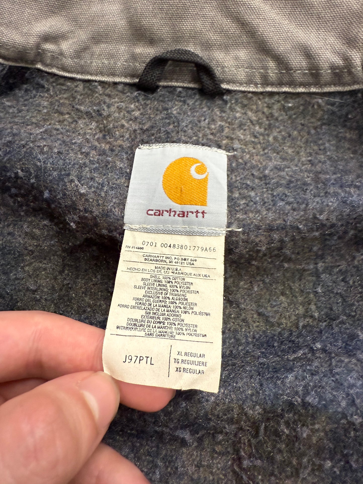 Faded Petrol Blue Carhartt Detroit Jacket - XL