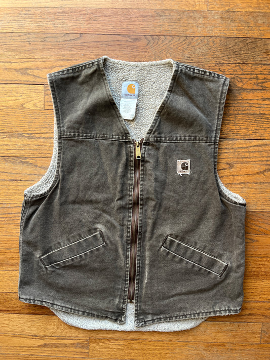 Faded Chestnut Brown Carhartt Vest - Small
