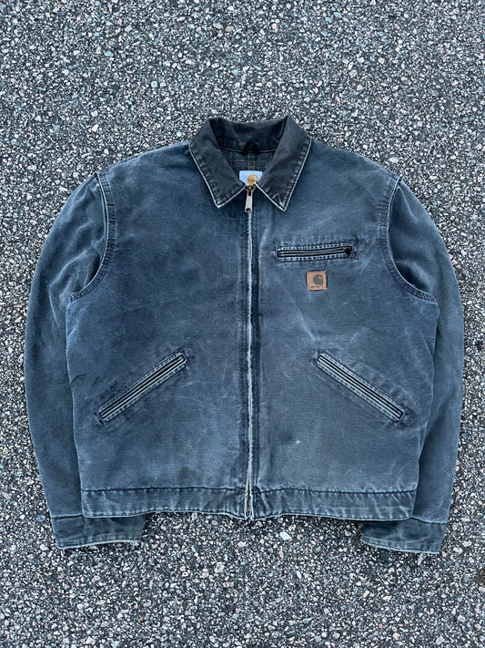 Faded Petrol Blue Carhartt Detroit Jacket - Boxy M-L