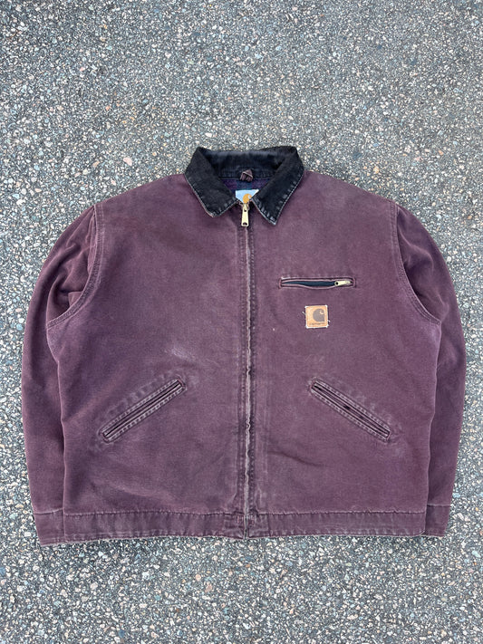 Faded Burgundy Carhartt Detroit Jacket - Boxy L-XL
