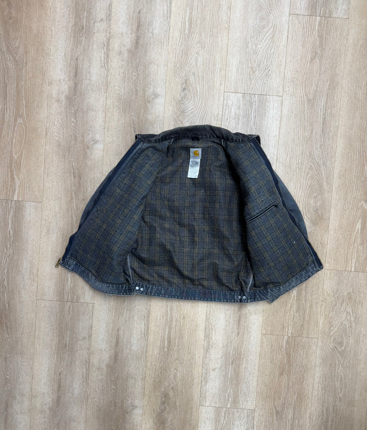 Faded Petrol Blue Carhartt Detroit Jacket - Boxy Medium