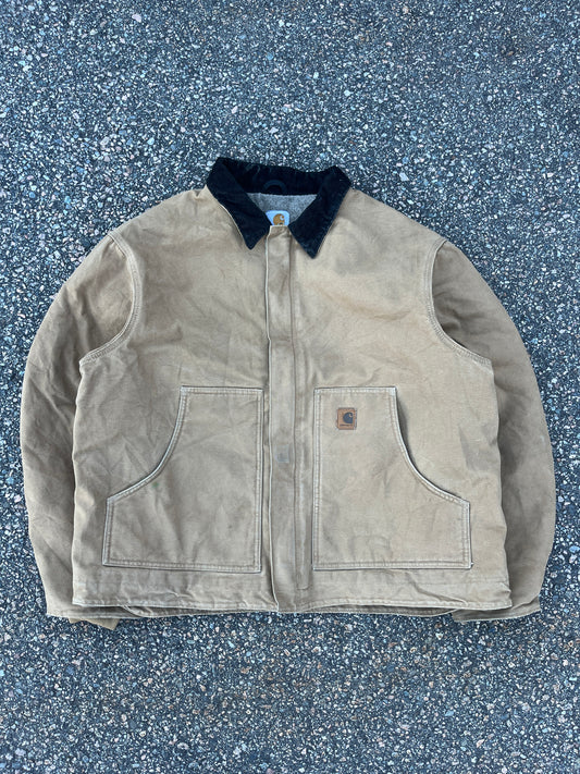 Faded Brown Carhartt Sherpa Lined Arctic Jacket - XL