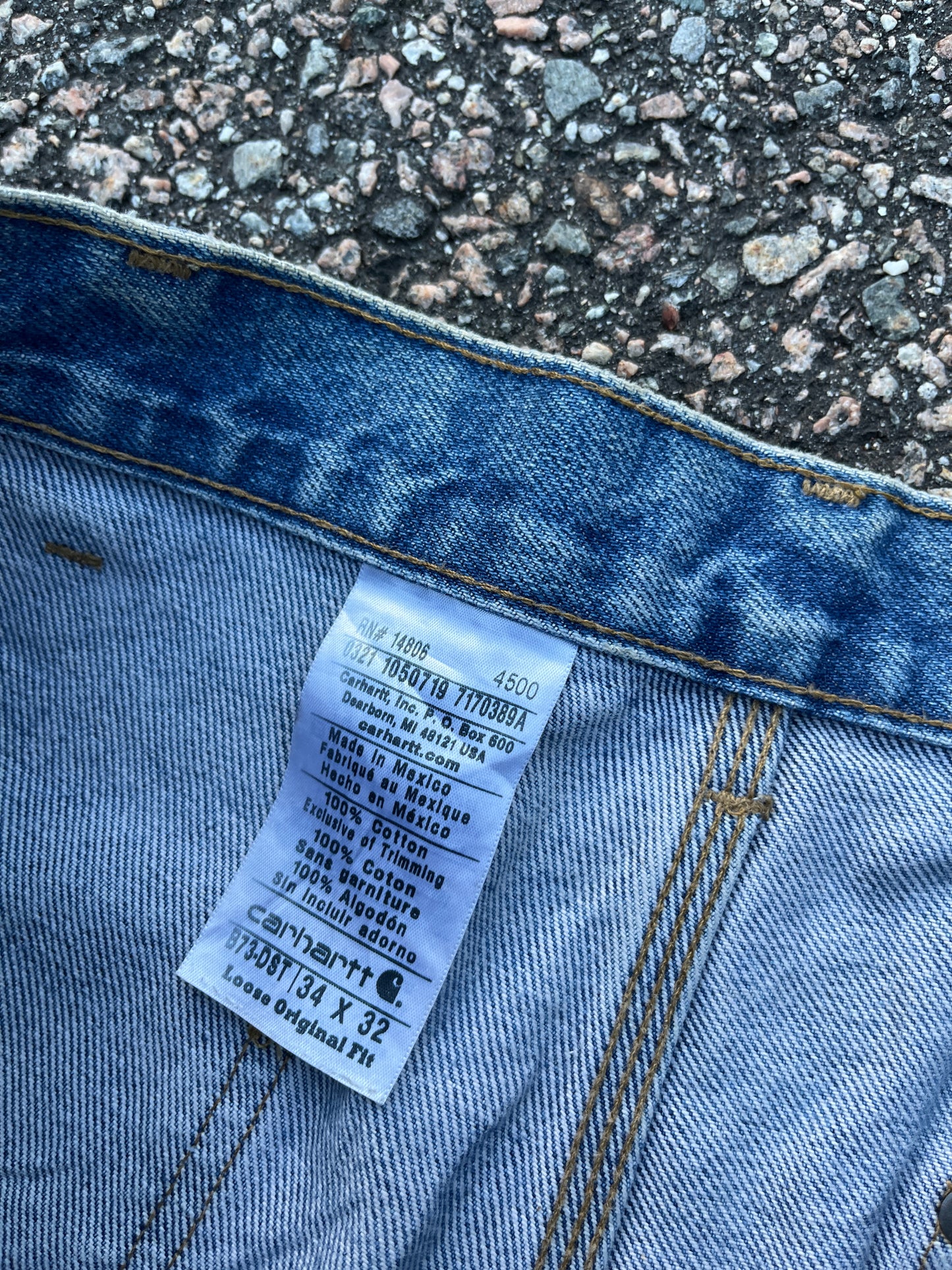 Faded Denim Carhartt Double Knee Pants - 32 x 31