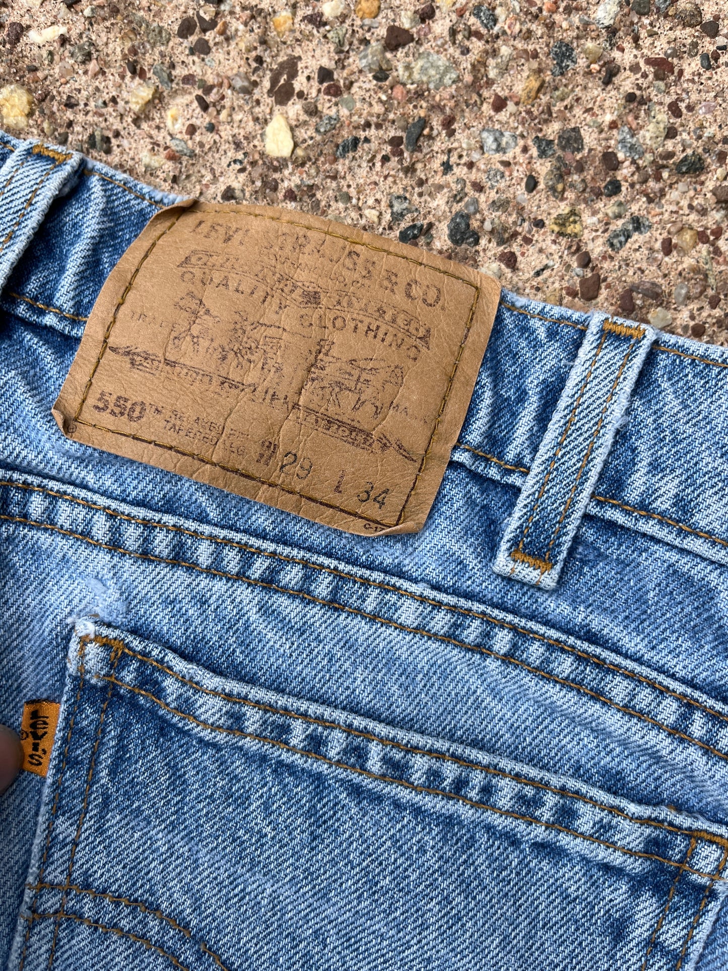 Levi’s Faded Denim Orange Tab 550 Pants - 29 x 32.5