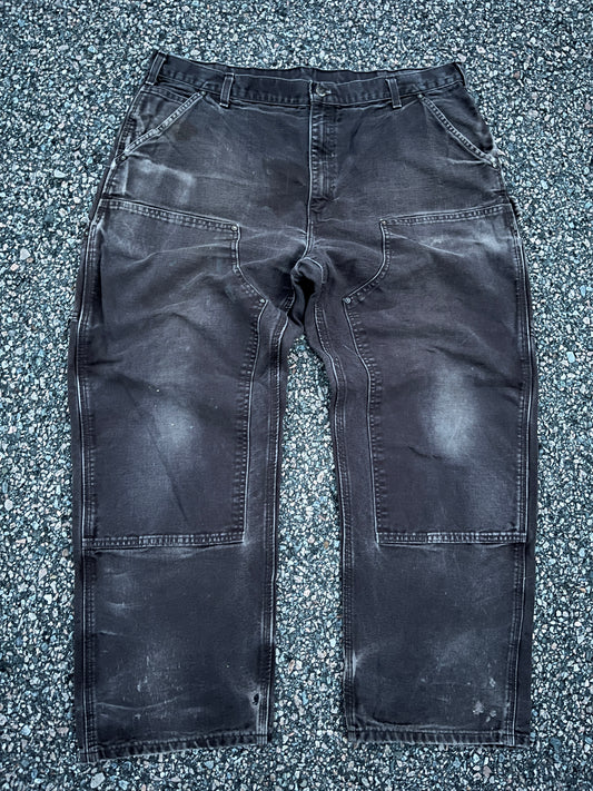 Faded Brown Carhartt Double Knee Pants - 38 x 29