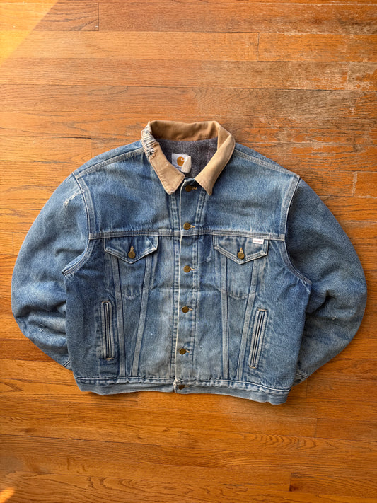 Faded Denim Carhartt Trucker Jacket - Medium