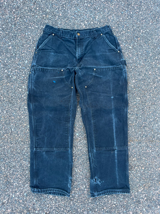 Faded Black Carhartt Double Knee Pants - 32 x 28.5