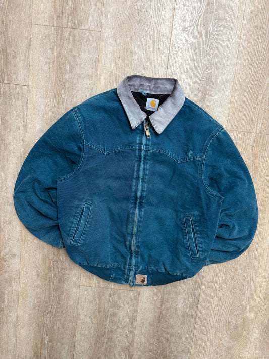 Faded Teal Carhartt Santa Fe Jacket - Small