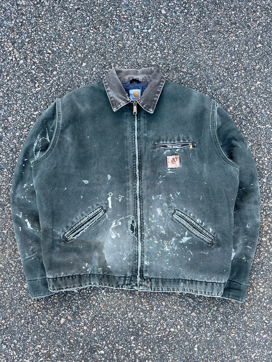 Faded n Painted Olive Green Carhartt Detroit Jacket - Boxy XL