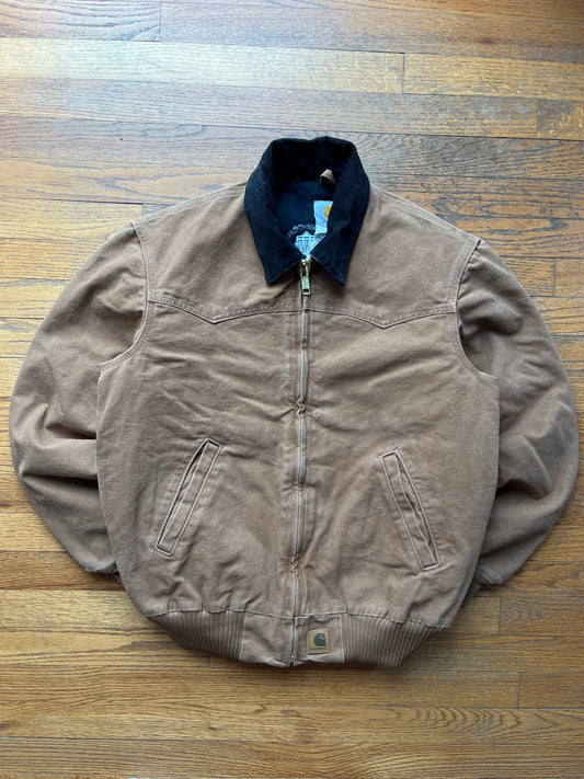 褪色棕色 Carhartt Santa Fe 夹克 - 中号